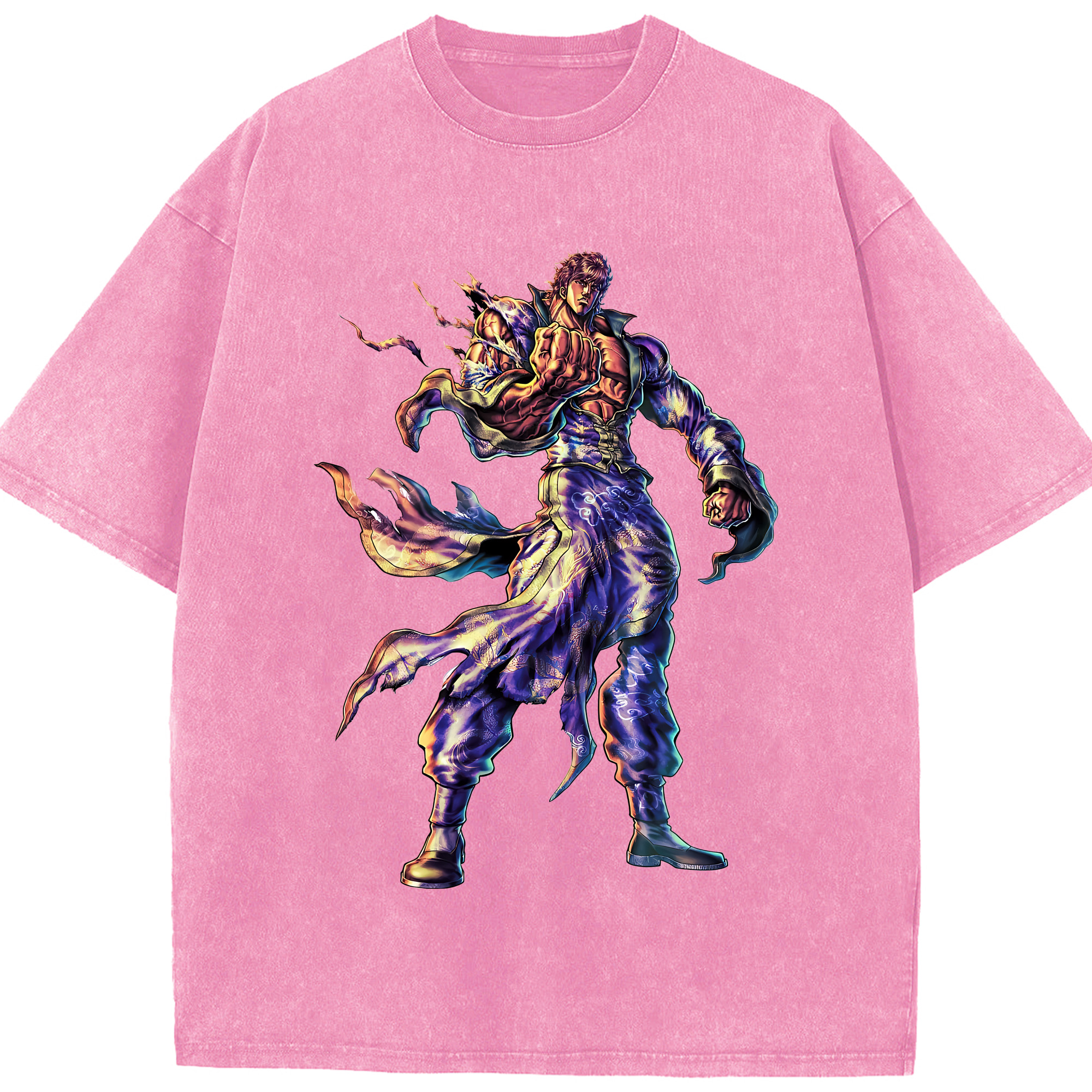（画像用） 北斗の拳 Fist of the North Star 綿100% ヴィンテージ風 半袖Tシャツ（フロントプリント）